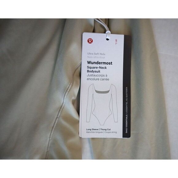 Lululemon Women's Sz S Mojave Tan Wundermost Nulu Square Neck L/S Bodysuit - Picture 3 of 11
